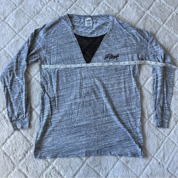 Victoria's Secret PINK | *FLAWED* Heather Gray Campus Mesh Crew Tee | Size Small - Picture 8 of 9